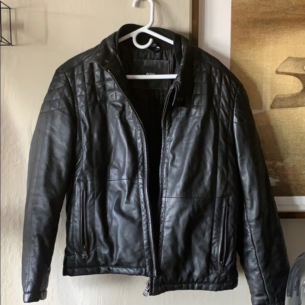Boss Hugo boss leather jacket
